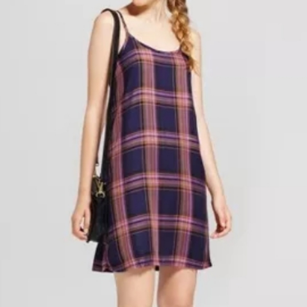 ** Mossimo Supply Co Slip Dress Plaid Black Purple